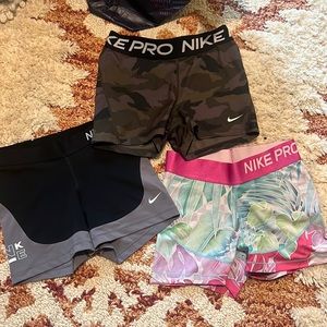 3 pairs of Nike pro shorts size m